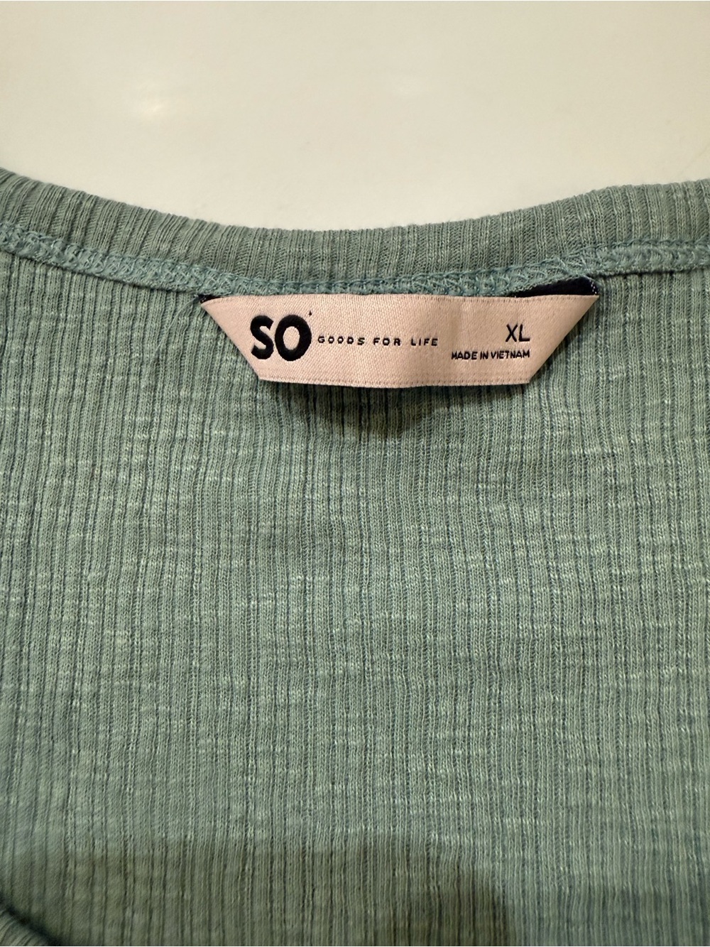 SO Sage Green Ribbed Button-Front Tank - Picture 2 of 2